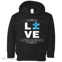 Love Puzzle Piece Autism Awareness Design Toddler Hoodie thumb 0