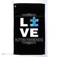 Love Puzzle Piece Autism Awareness Design Golf Towel thumb 0