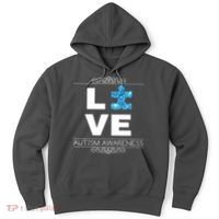 Love Puzzle Piece Autism Awareness Design Hoodie thumb 0