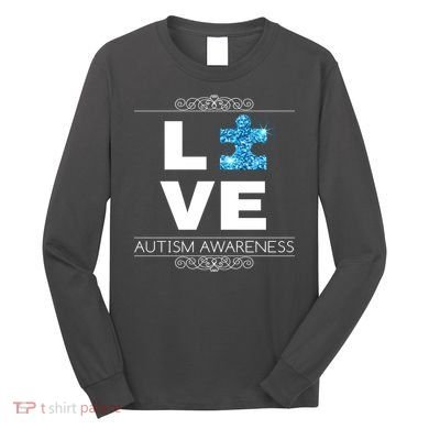Love Puzzle Piece Autism Awareness Design Long Sleeve Shirt