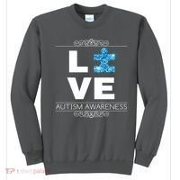 Love Puzzle Piece Autism Awareness Design Sweatshirt thumb 0