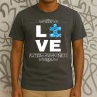 Love Puzzle Piece Autism Awareness Design T-Shirt thumb 3