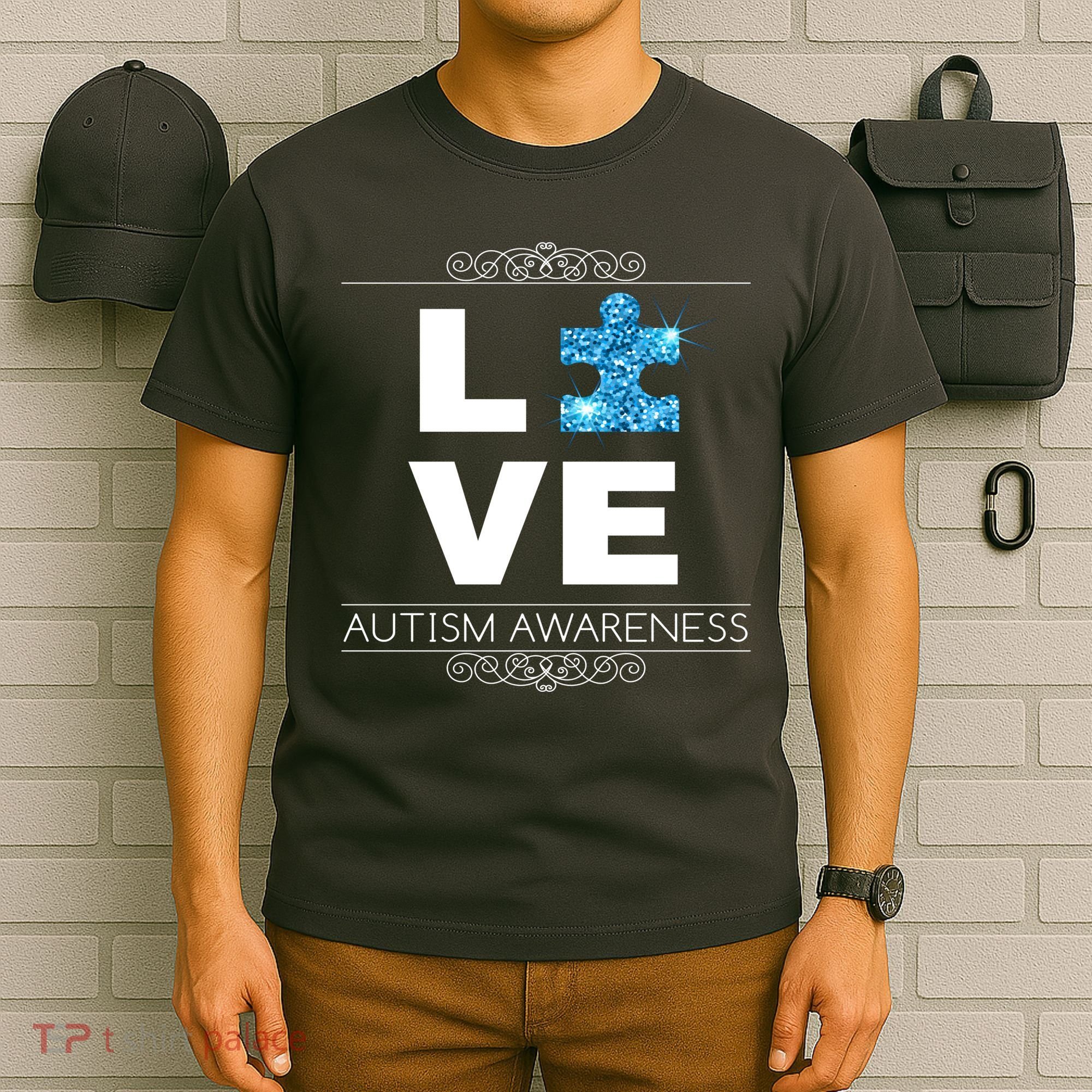 Love Puzzle Piece Autism Awareness Design T-Shirt