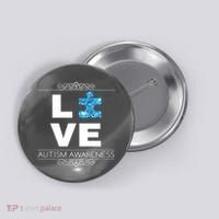 Love Puzzle Piece Autism Awareness Design Button thumb 0