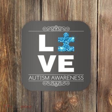 Love Puzzle Piece Autism Awareness Design Coaster