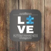 Love Puzzle Piece Autism Awareness Design Coaster thumb 0