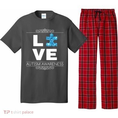 Love Puzzle Piece Autism Awareness Design Pajama Set