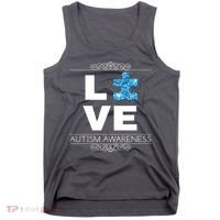 Love Puzzle Piece Autism Awareness Design Tank Top thumb 0