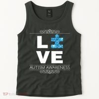 Love Puzzle Piece Autism Awareness Design Tank Top thumb 2