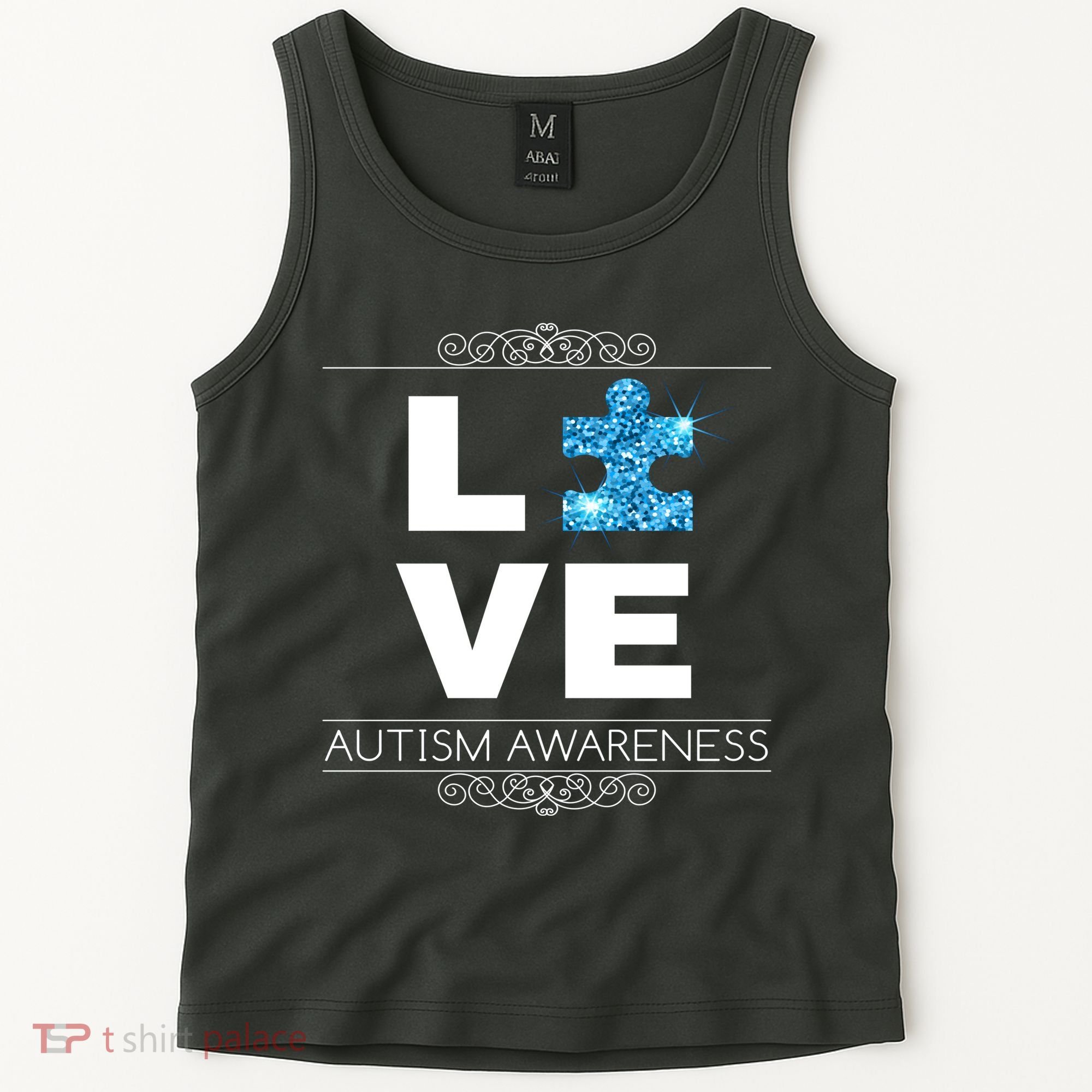 Love Puzzle Piece Autism Awareness Design Tank Top