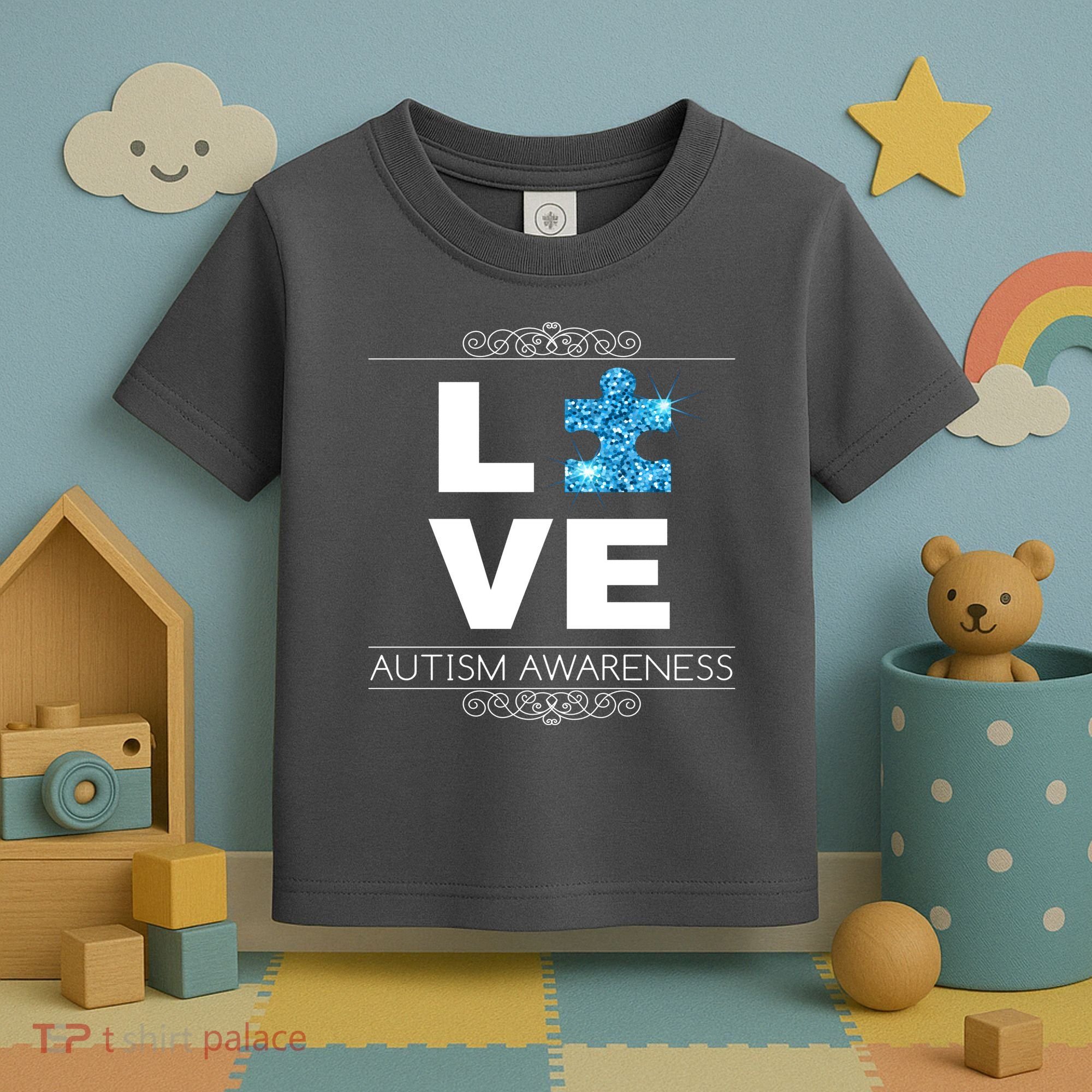 Love Puzzle Piece Autism Awareness Design Toddler T-Shirt