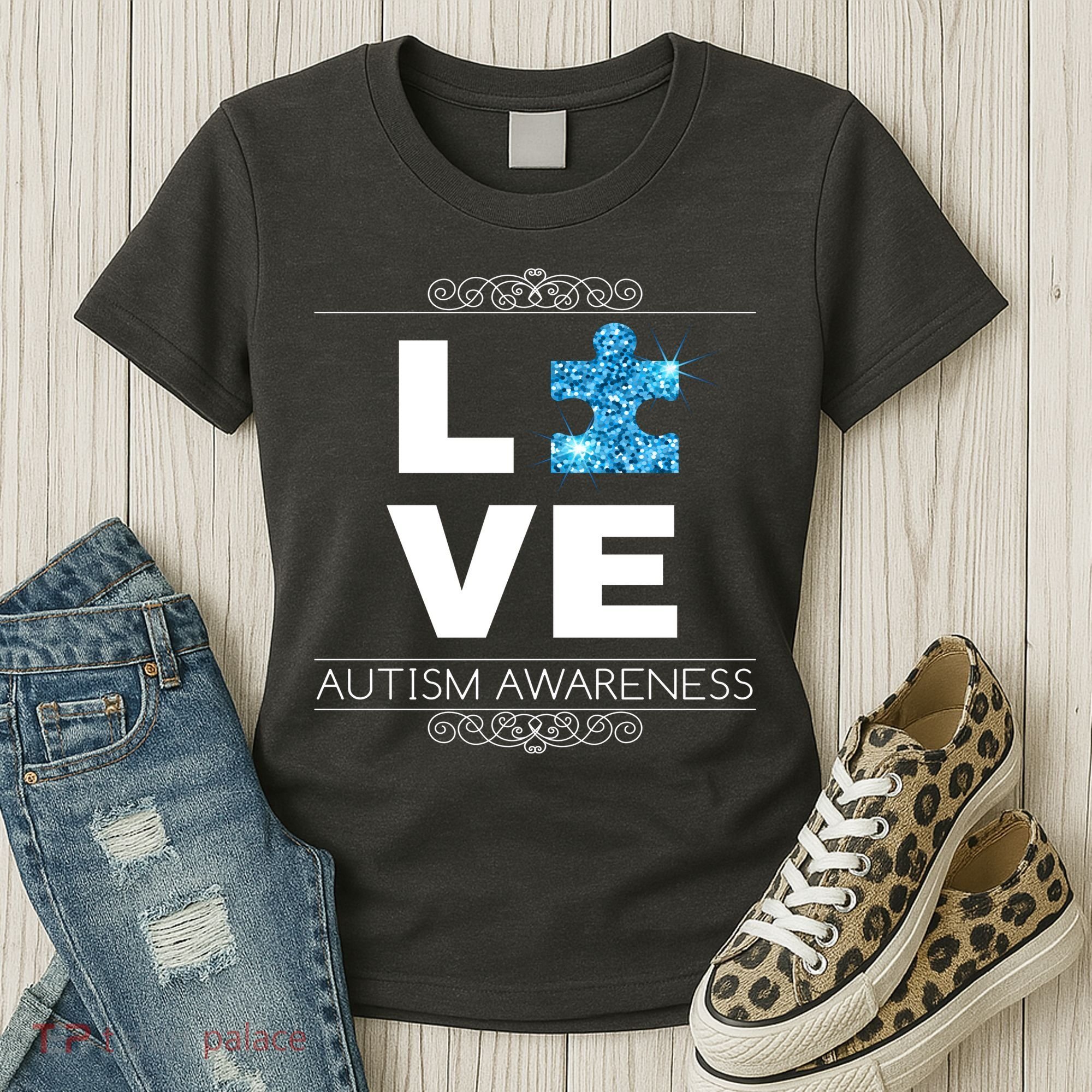 Love Puzzle Piece Autism Awareness Design Women's T-Shirt