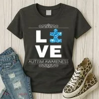 Love Puzzle Piece Autism Awareness Design Women's T-Shirt thumb 3