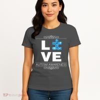 Love Puzzle Piece Autism Awareness Design Women's T-Shirt thumb 4