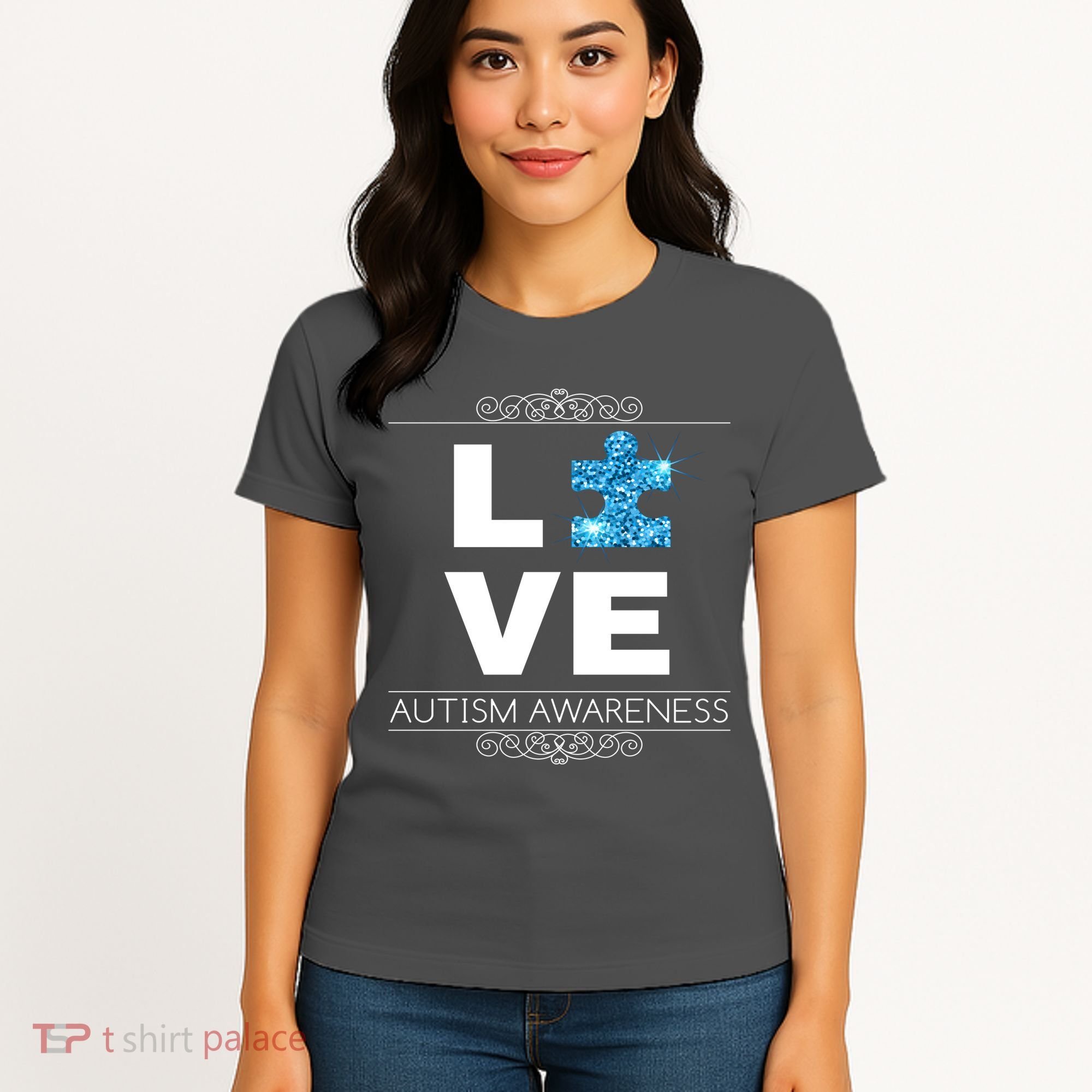 Love Puzzle Piece Autism Awareness Design Women's T-Shirt