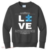 Love Puzzle Piece Autism Awareness Design Kids Sweatshirt thumb 0