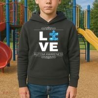 Love Puzzle Piece Autism Awareness Design Kids Hoodie thumb 2