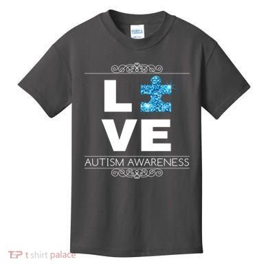 Love Puzzle Piece Autism Awareness Design Kids T-Shirt