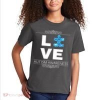 Love Puzzle Piece Autism Awareness Design Kids T-Shirt thumb 2