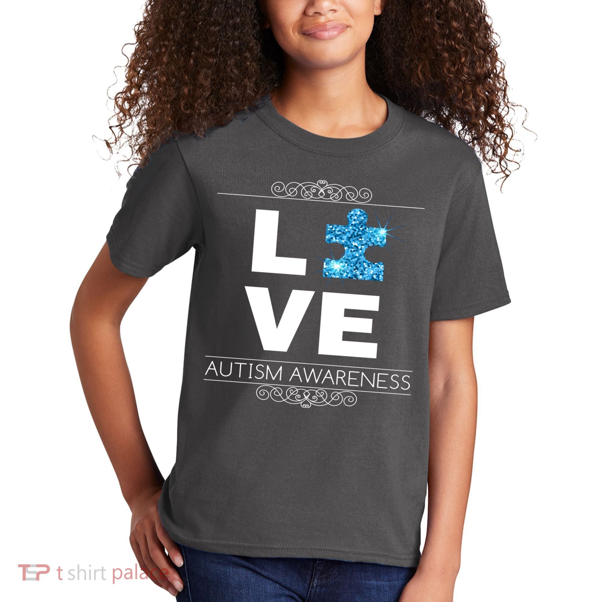 Love Puzzle Piece Autism Awareness Design Kids T-Shirt