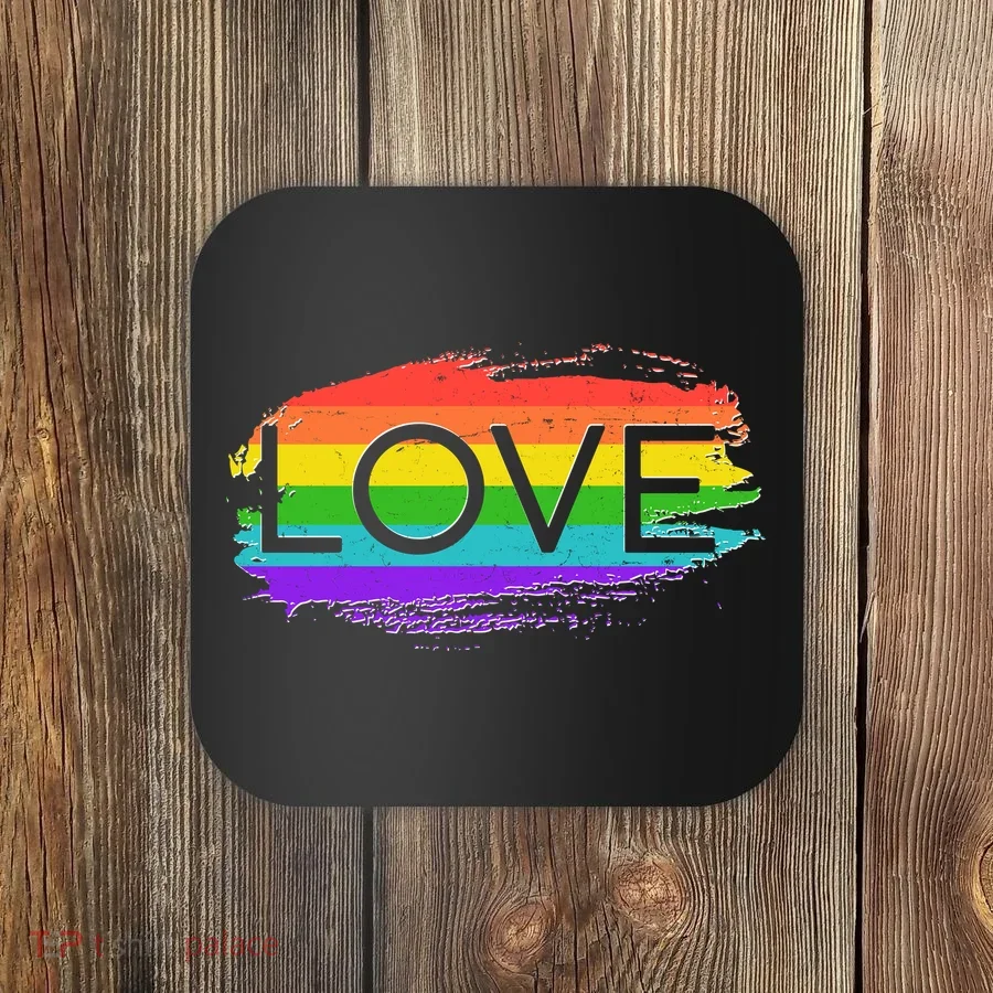 Love Rainbow Paint Gay Pride Coaster