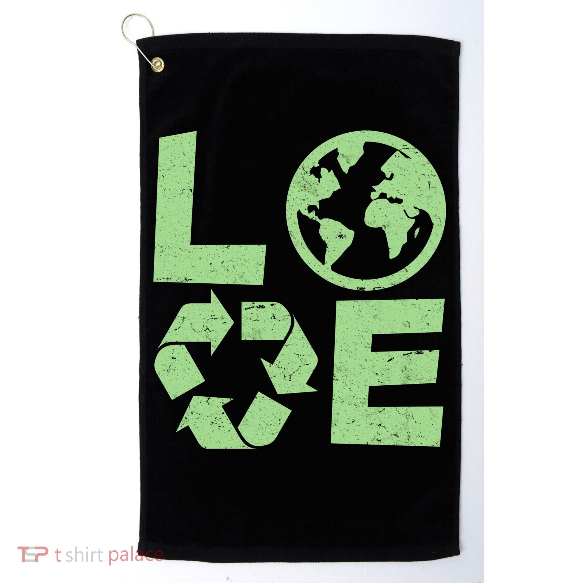 LOVE Recycle Earth Day Golf Towel