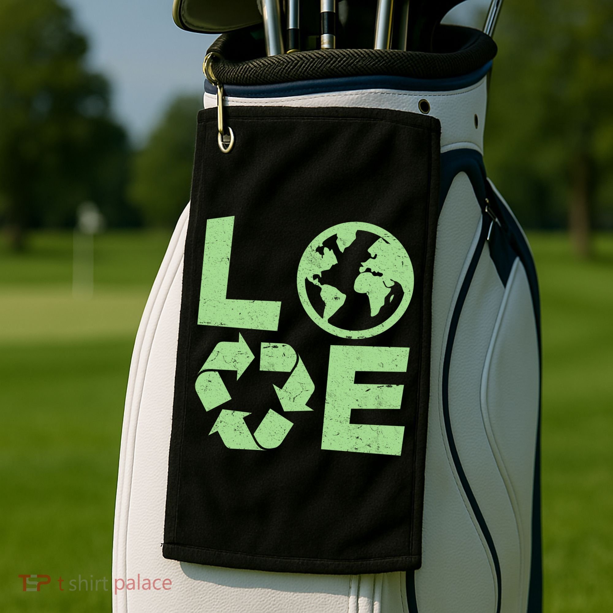 LOVE Recycle Earth Day Golf Towel