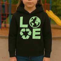 LOVE Recycle Earth Day Kids Hoodie thumb 3