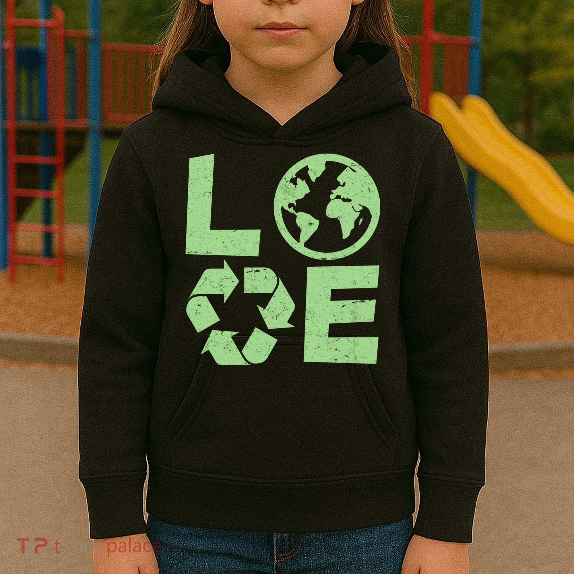 LOVE Recycle Earth Day Kids Hoodie