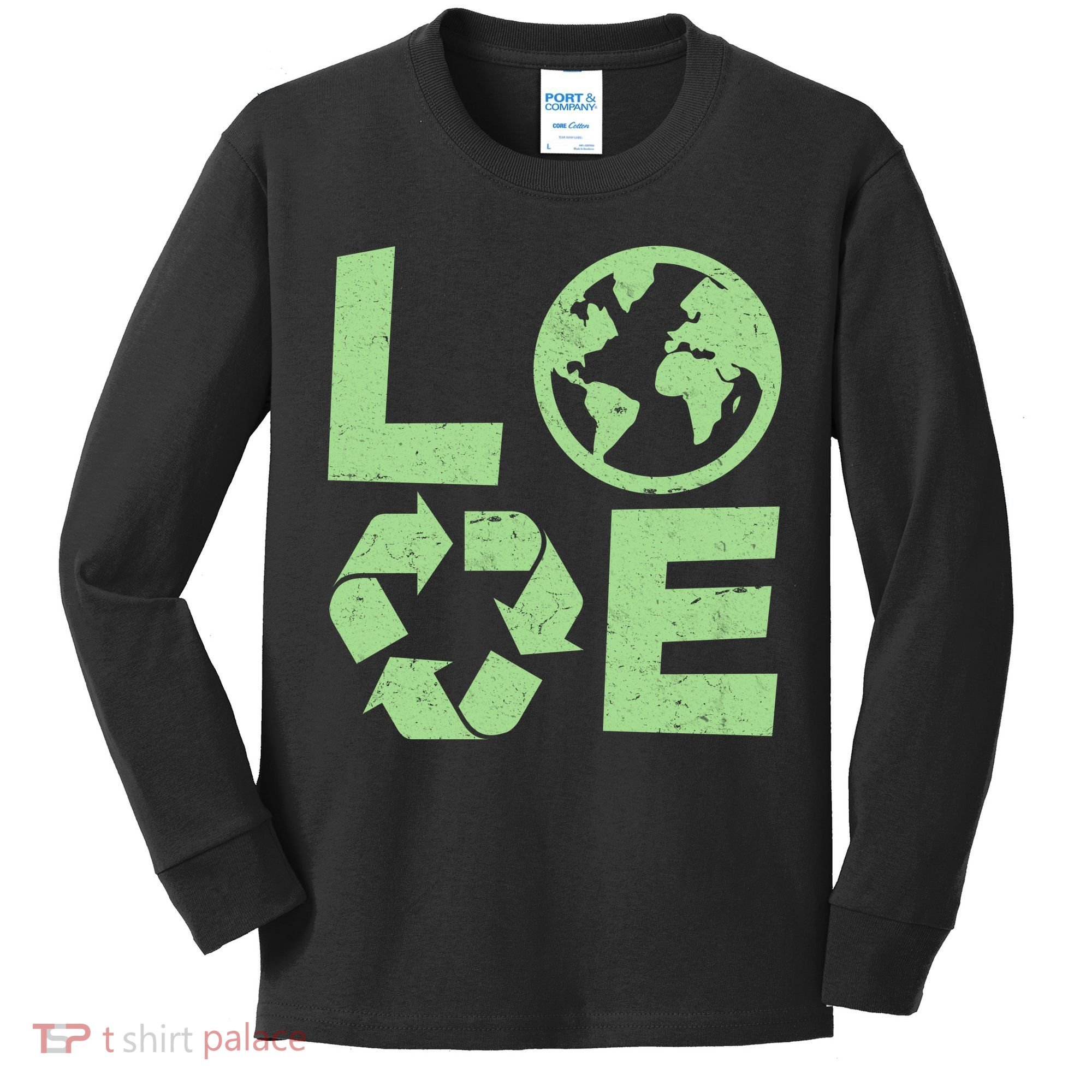 LOVE Recycle Earth Day Kids Long Sleeve Shirt