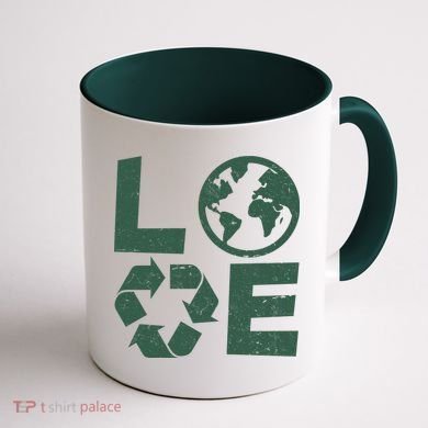 LOVE Recycle Earth Day Coffee Mug back
