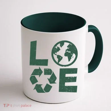LOVE Recycle Earth Day Coffee Mug back