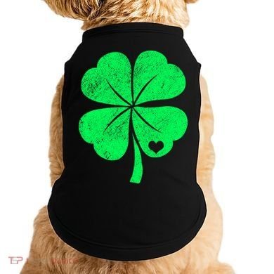 Love Shamrock Vintage Distressed Irish Clover Doggie Tank