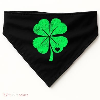 Love Shamrock Vintage Distressed Irish Clover USA-Made Doggie Bandana