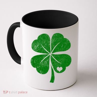 Love Shamrock Vintage Distressed Irish Clover Coffee Mug