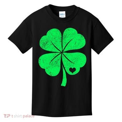 Love Shamrock Vintage Distressed Irish Clover Kids T-Shirt