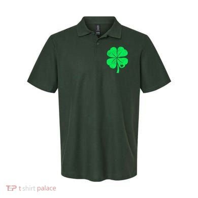 Love Shamrock Vintage Distressed Irish Clover Polo
