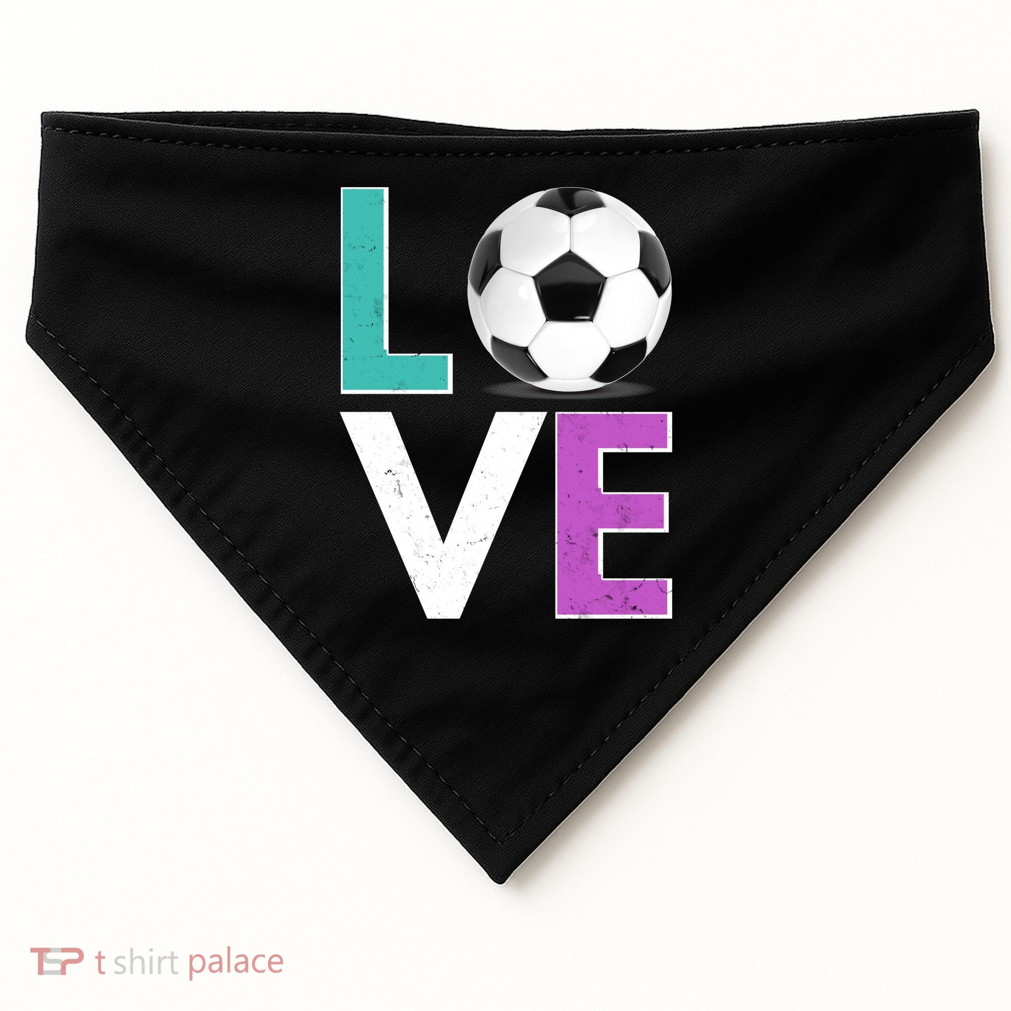 LOVE Soccer Sports Fan USA-Made Doggie Bandana
