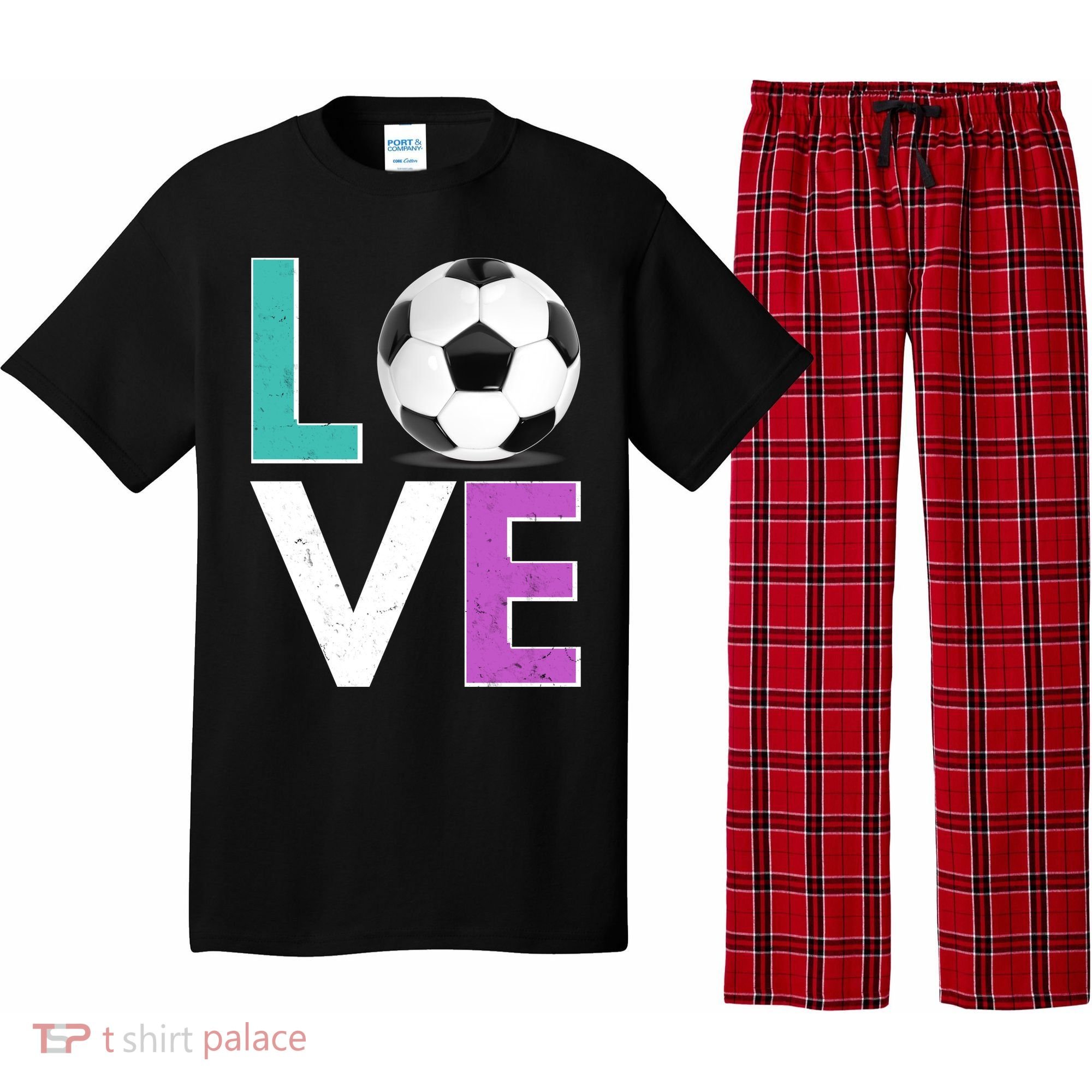LOVE Soccer Sports Fan Pajama Set
