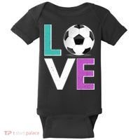 LOVE Soccer Sports Fan Baby Bodysuit thumb 0