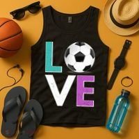 LOVE Soccer Sports Fan Tank Top thumb 4
