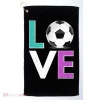 LOVE Soccer Sports Fan Golf Towel thumb 0