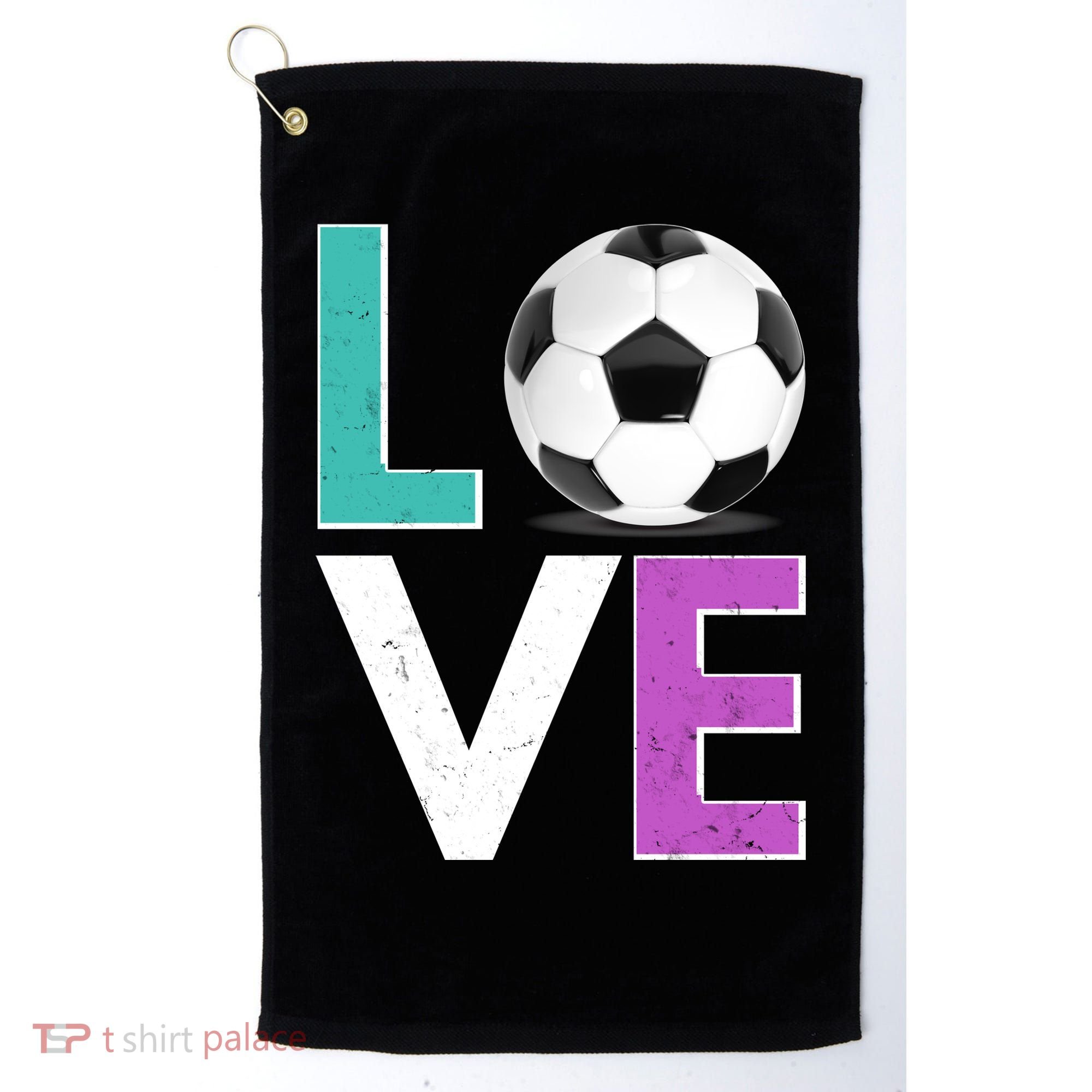 LOVE Soccer Sports Fan Golf Towel