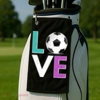 LOVE Soccer Sports Fan Golf Towel thumb 2