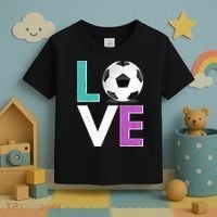LOVE Soccer Sports Fan Toddler T-Shirt thumb 3