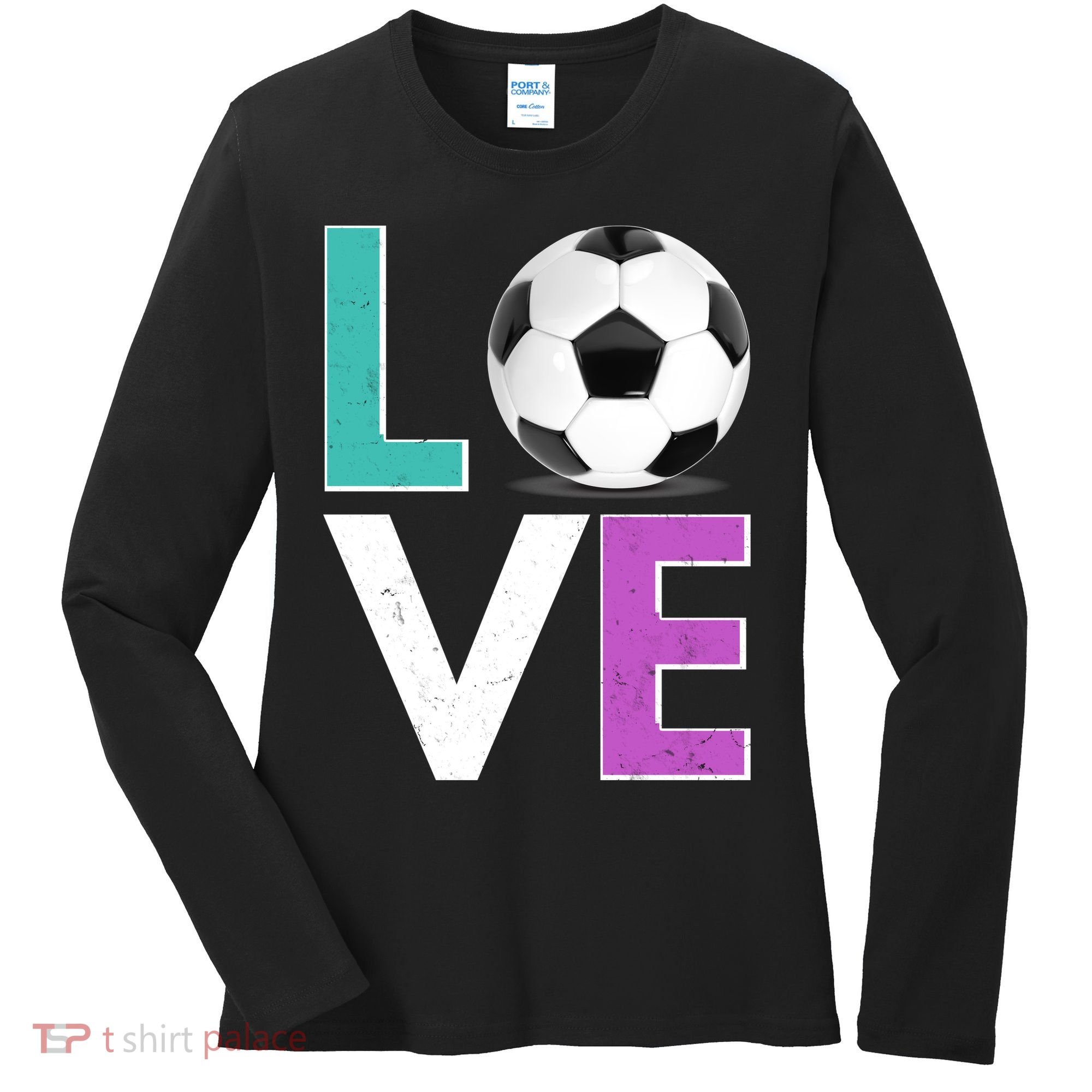 LOVE Soccer Sports Fan Women's Long Sleeve Shirt