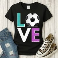 LOVE Soccer Sports Fan Women's T-Shirt thumb 3