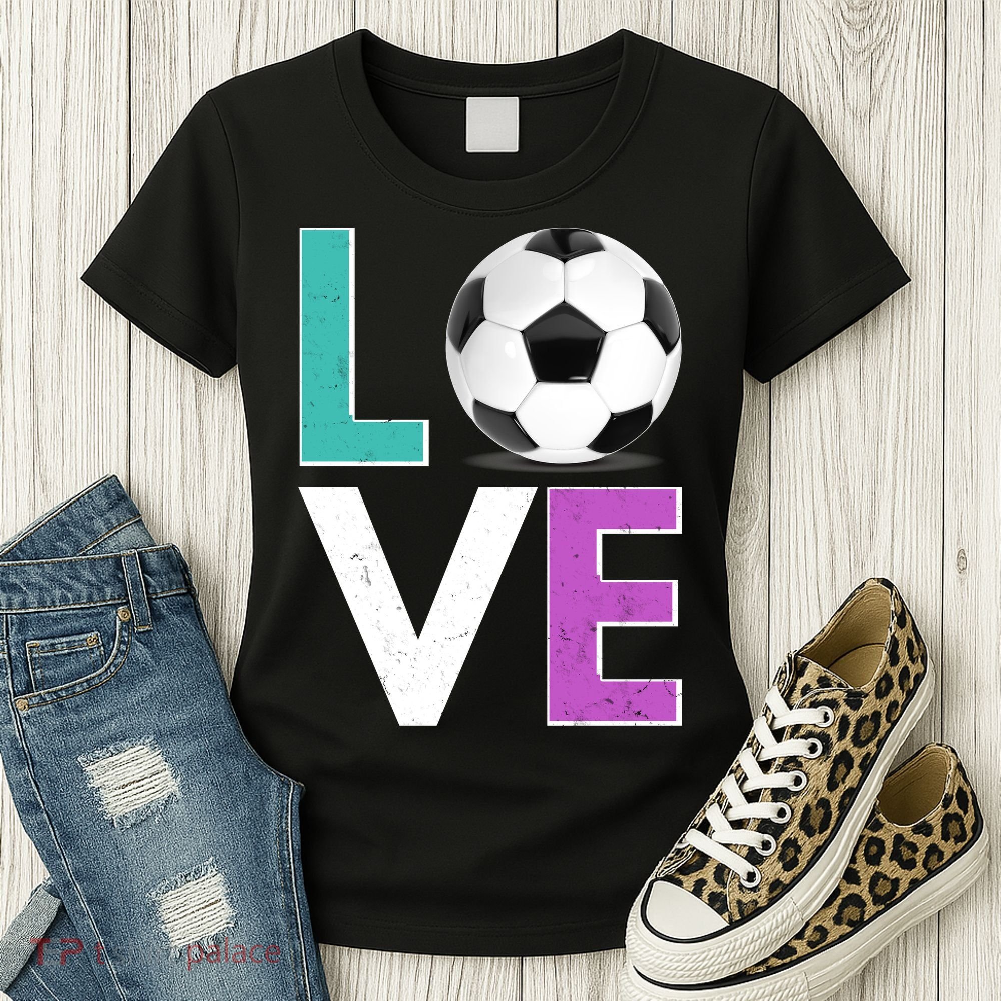 LOVE Soccer Sports Fan Women's T-Shirt