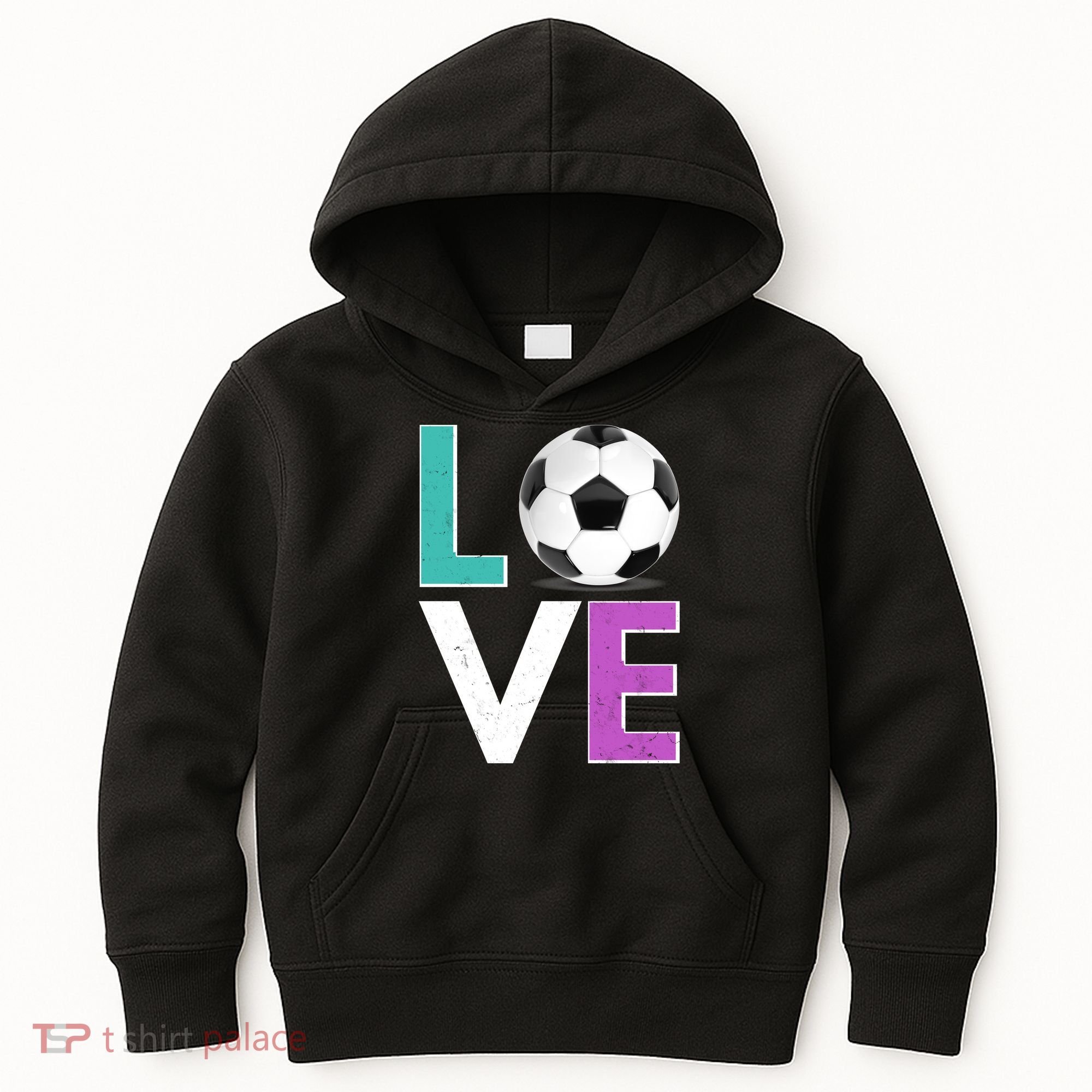 LOVE Soccer Sports Fan Kids Hoodie