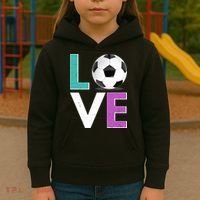 LOVE Soccer Sports Fan Kids Hoodie thumb 3